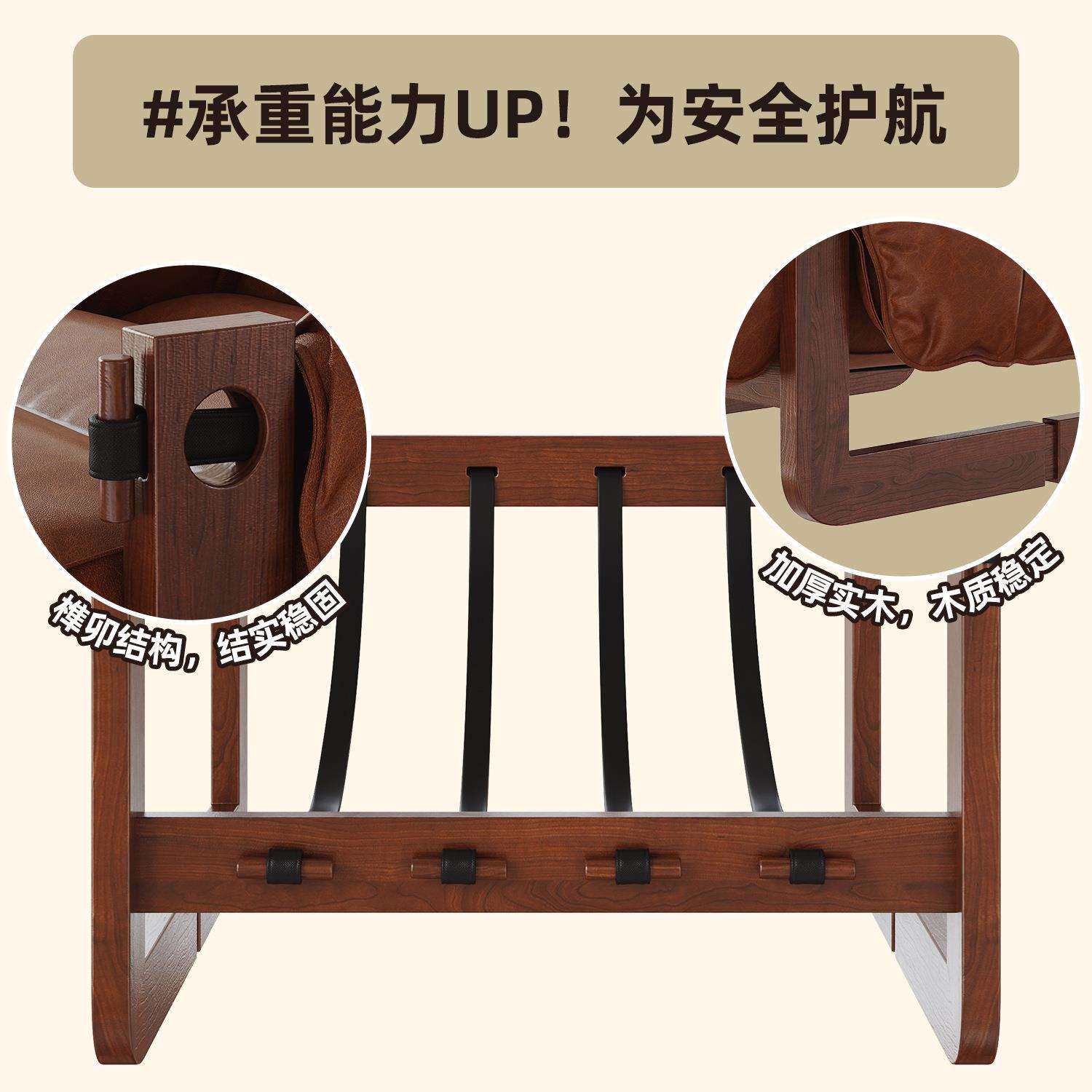 泽西岛椅单人休闲懒人沙发椅客厅阳台中古油蜡皮家用可躺沙发椅子