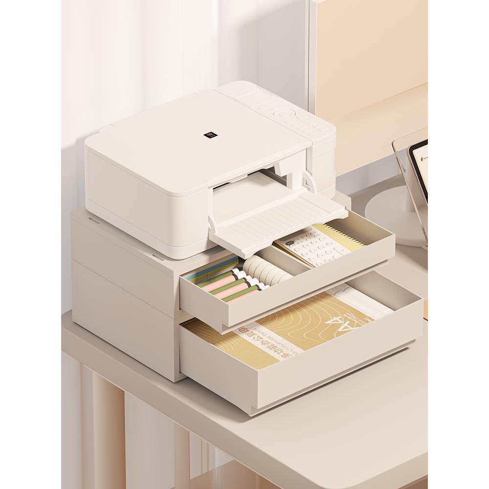 打印机置物架桌面多层式文件A4纸整理架家用办公增高复印机收纳架
