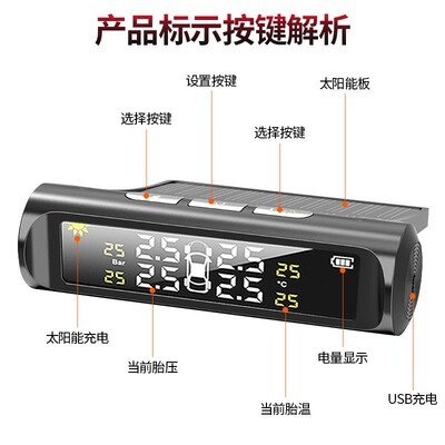 汽车胎压监太测器阳高能389无线传感器监测精度检测气精压TPMS高