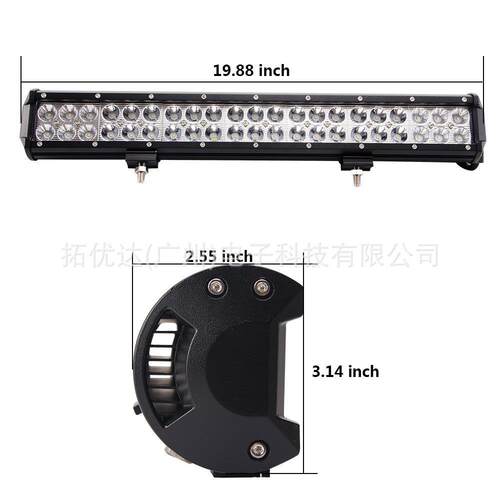 跨境 汽车 LED长条灯 三目126W工作灯越野车货车卡车前杠车顶射灯