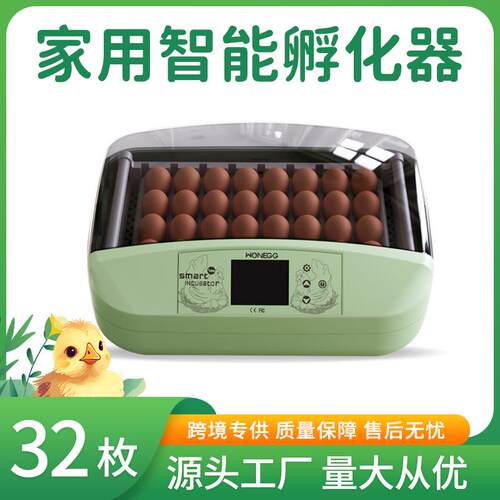 小型鸡蛋孵化器32枚孵化养殖设备清新绿色孵蛋器家用款