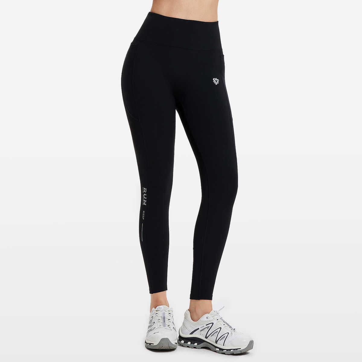 欧美高腰健身裤女秋冬加绒加厚保暖可外穿瑜伽长裤跑步运动打底裤