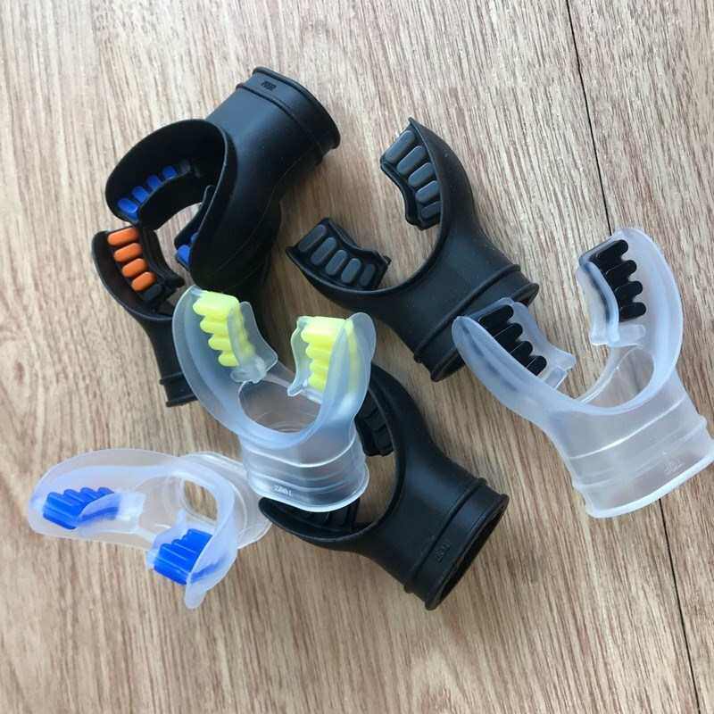 台湾潜水呼吸器咬嘴进口呼吸管口咬深潜二级头带舌托重调节器咬嘴