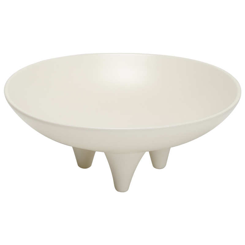 瓷虫 INS奶油色三足高脚水果盘家用简约装饰陶瓷零食盘壶承收纳盘