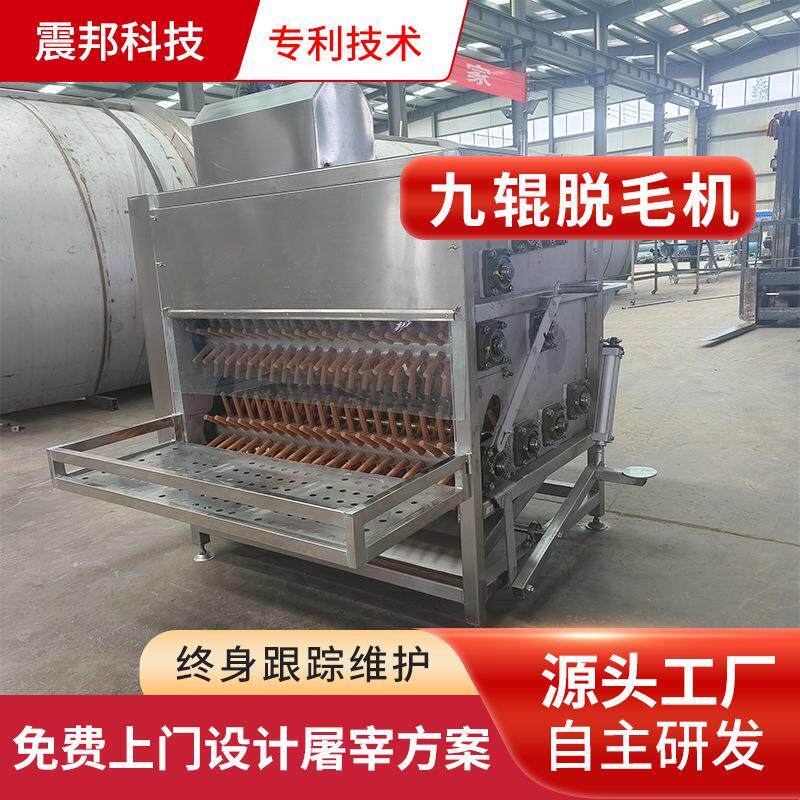 震邦全自动家禽九辊脱毛机鸡鸭鹅脱毛机商用小型鸡鸭鹅脱毛设备