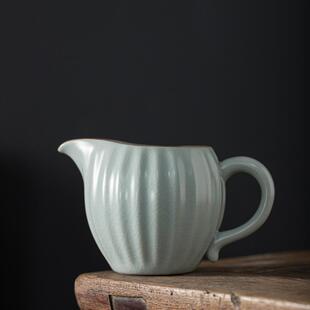 汝窑公道杯茶海公杯侧把防烫分茶器冰裂开片可养家用陶瓷功夫茶具