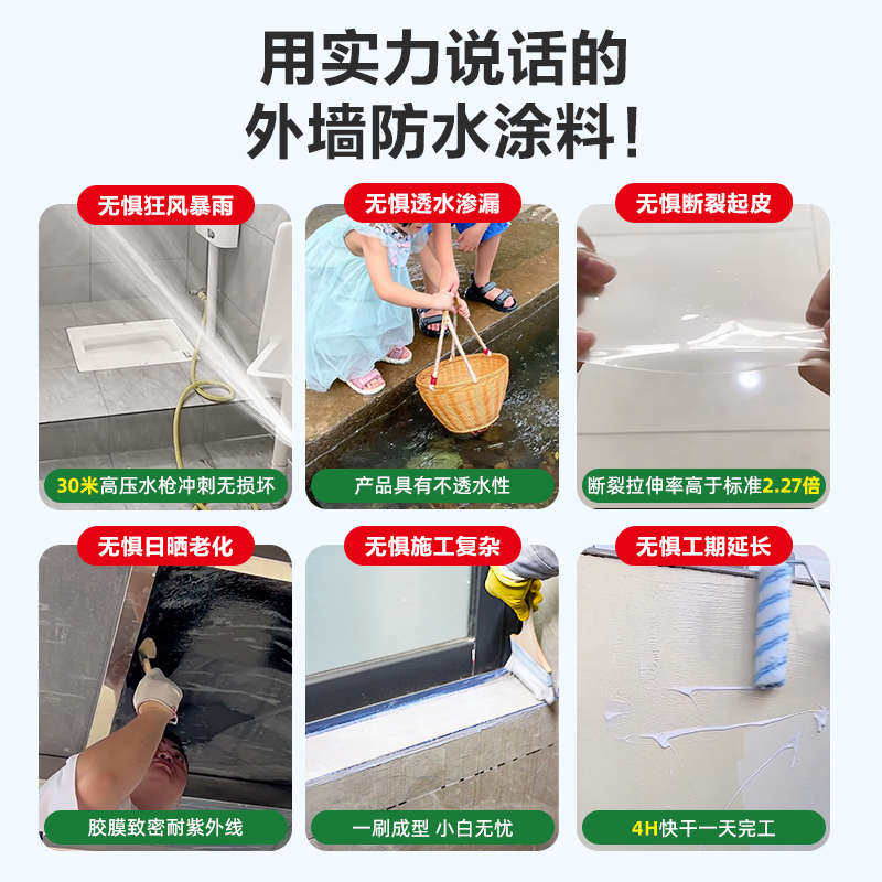 透明防水胶外墙渗水胶室外防水涂料堵漏王屋顶补漏材料