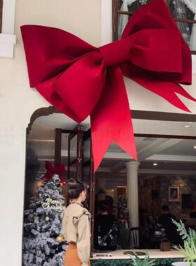 超大巨型蝴蝶结网红打卡拍照区墙上面装饰店铺门头造场景氛围布置