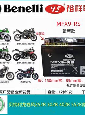 倍力尼龙卷风252R 302R 402R 552R彷赛机车原装电瓶12V9A蓄电池