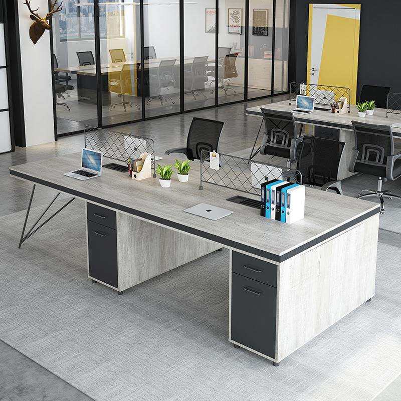 北京职员办公桌椅组合4人位简约现代员工屏风6多人卡位办公室工位