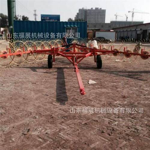 拖拉机后置小麦秸秆指盘搂草机 率垄地双旋式搂草机价格