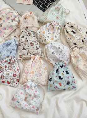 53314【版权款】压花卡通束口袋防尘便携整理布袋抽绳化妆品收纳