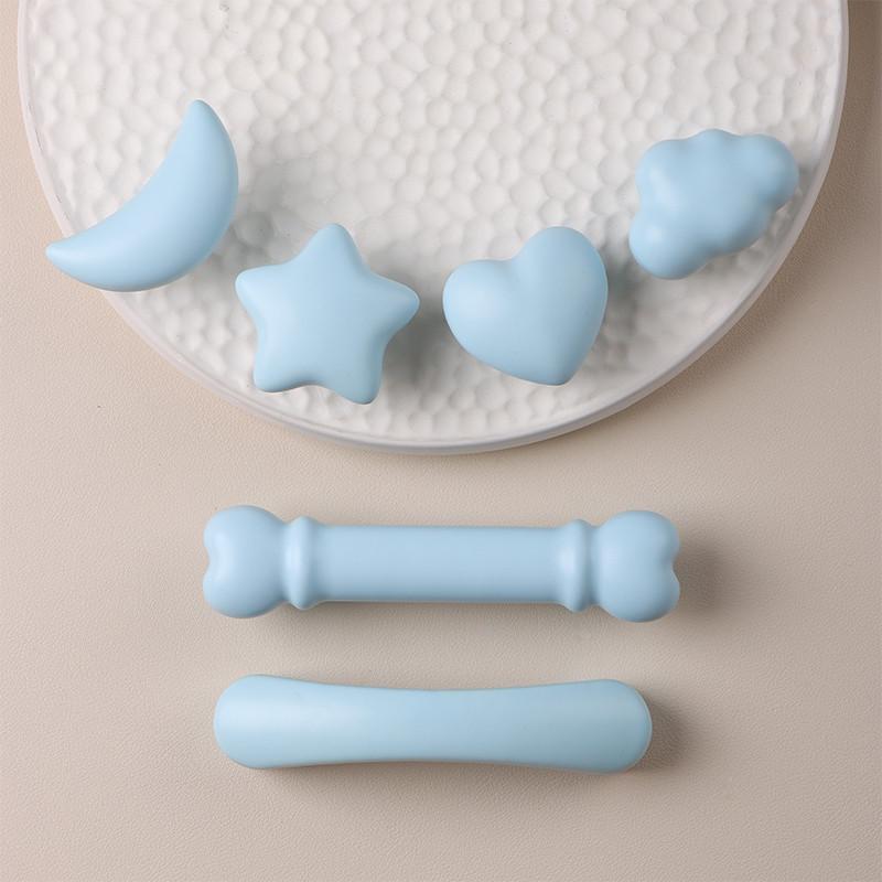 创意男孩专用蓝色拉手现代简约儿童房衣柜门橱柜子床头柜抽屉把手