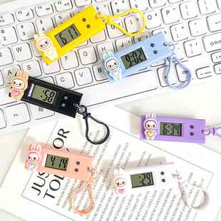 可爱卡通小兔子挂表便携式 电子钟表学生考试上课时间表打卡计时器