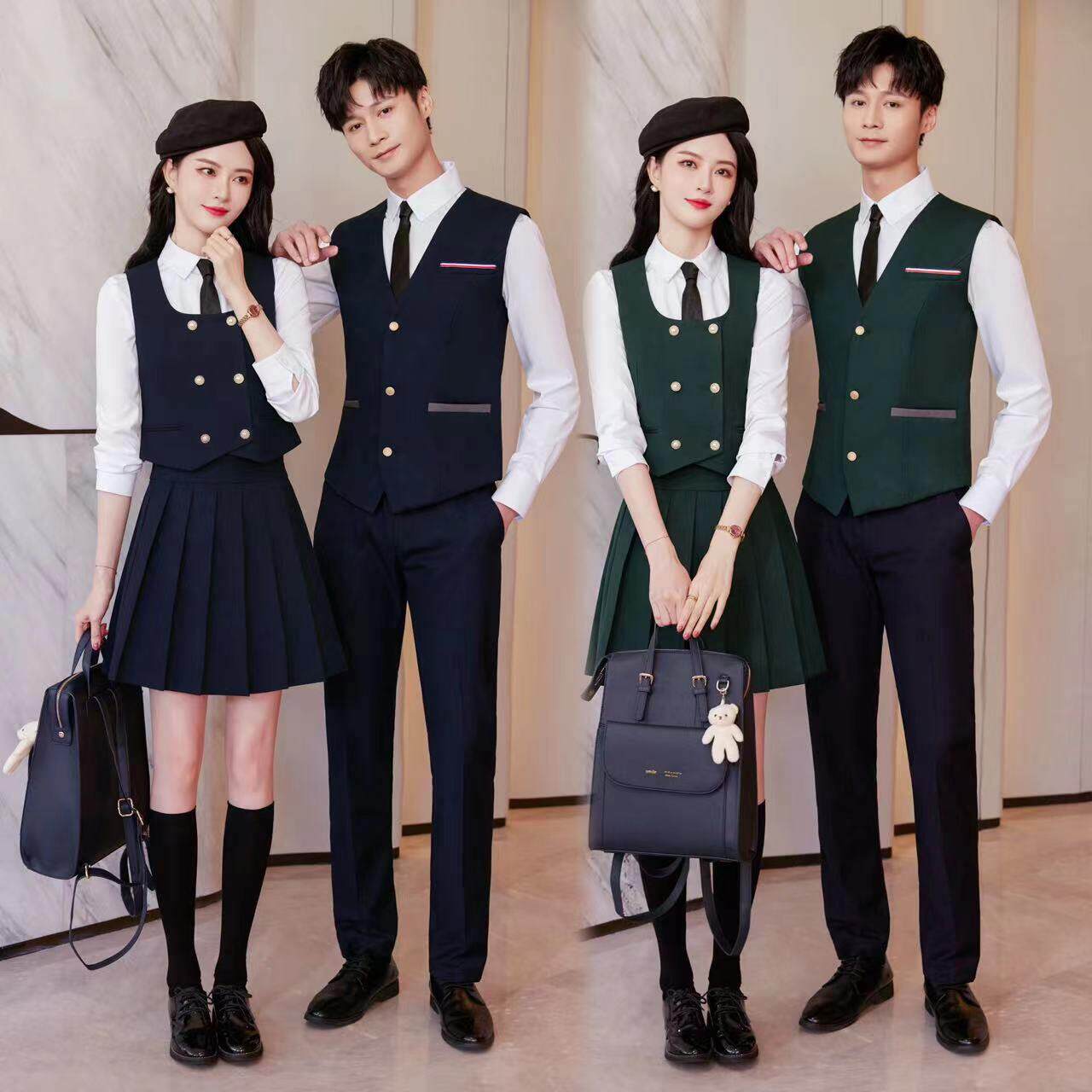 男女职业工装马甲套装酒吧KTV台球桌球助教比赛服务员工作服马夹