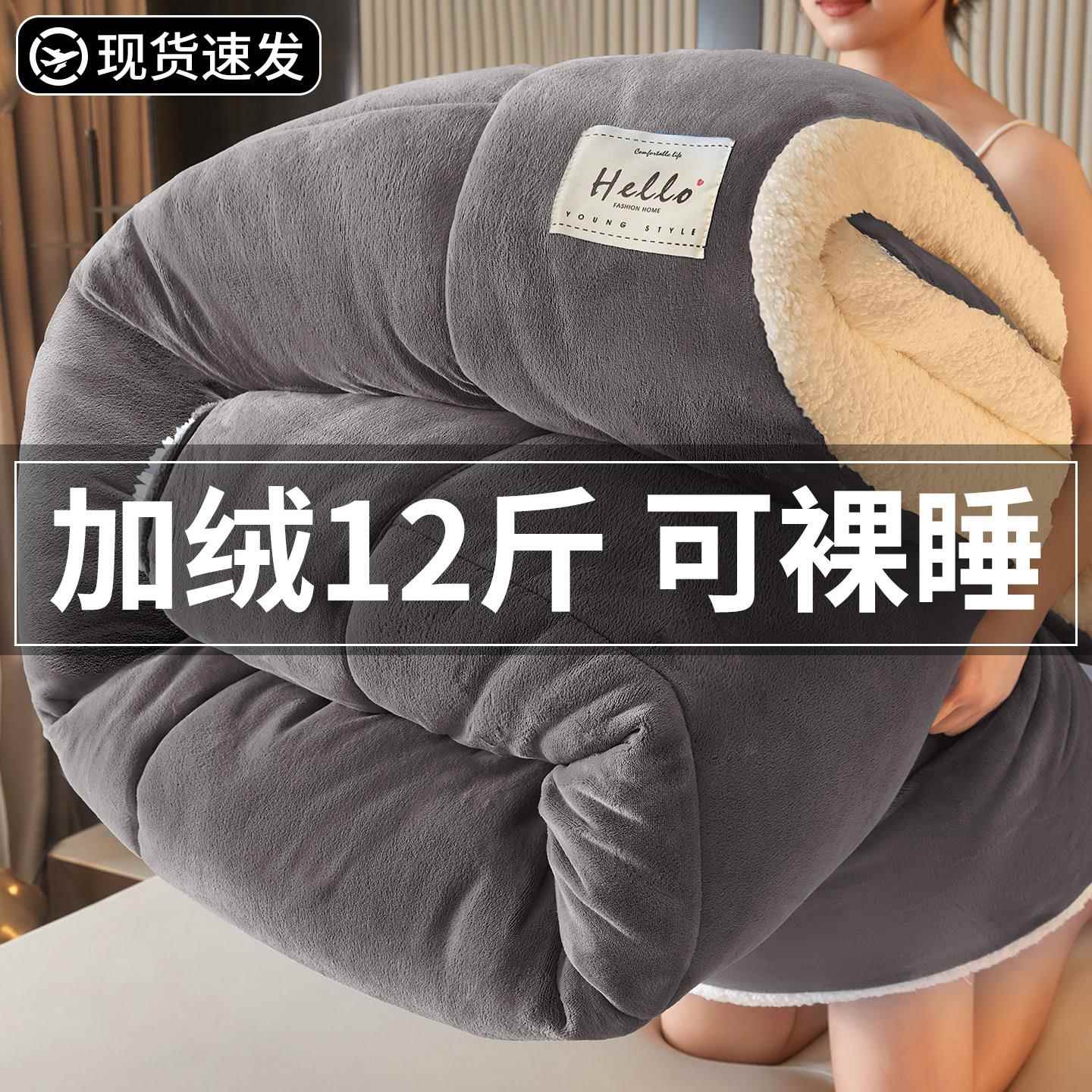 羊羔绒毛毯加厚2025新款保暖冬季被子午睡沙发盖毯被芯冬被牛奶绒
