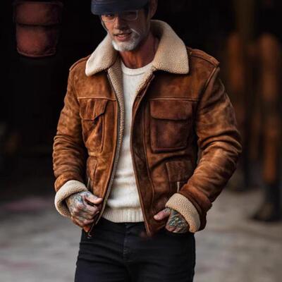 Men's outerwear top with collar and zipper, men's jacket