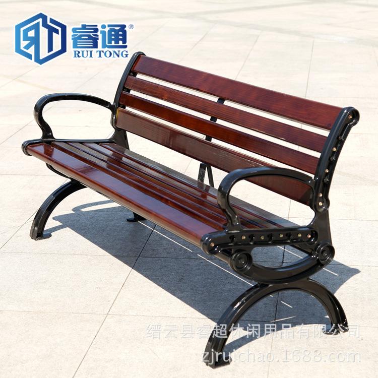 厂家铸铁脚实木公园长椅休闲椅广场椅长凳子户外凳子小区物业