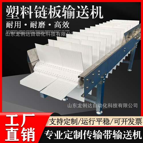 厂家直销塑料链板输送带pp食品级耐酸碱加裙边挡板塑料链板输送机
