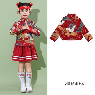 正品六一童演出服男女表童中国风汉服唐儿装纱裙小学生运会演服动
