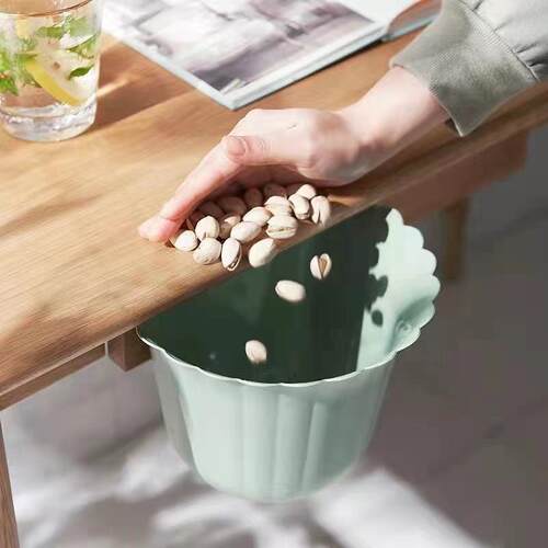 Multifunctional labor-saving kitchen trash bin, hanging desk