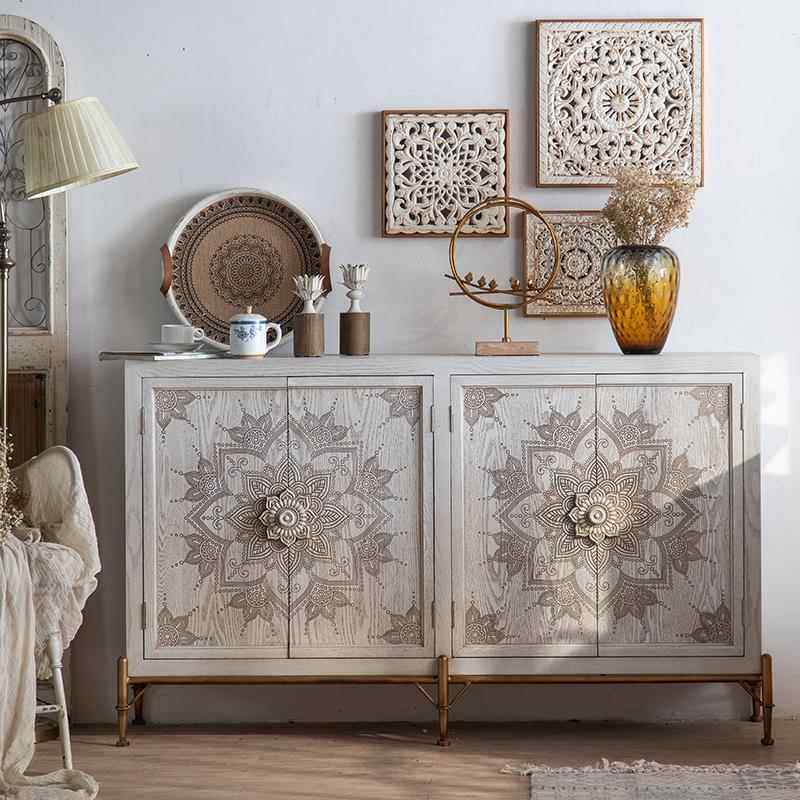 美式餐柜覆古玄关柜白色收纳柜斗柜法式轻奢实木鞋柜沙发小柜子,住宅家具,餐边柜,淘宝优惠券,粉丝福利购,淘宝优惠卷