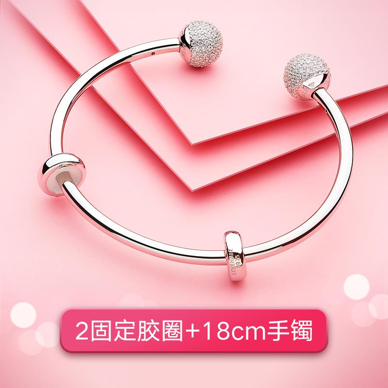 正品95纯银女性，开放手炼可访问的豪行华和简单的风格小众设计流