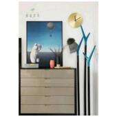 高档鹿角衣架家现代全具实架北欧简约轻奢设计师黑衣胡桃衣帽木架