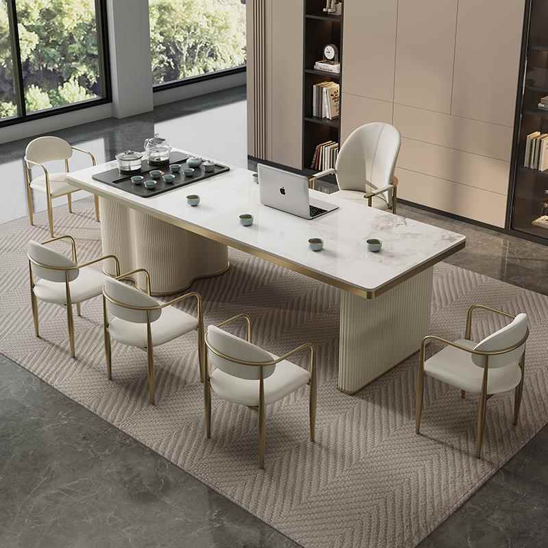 正品油风美容院面诊岩板桌椅组茶合家用客厅阳台办室泡茶台公茶奶