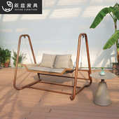 户外秋千庭院吊椅室外全铝家用阳台藤椅休闲双人摇篮吊床吊篮摇椅