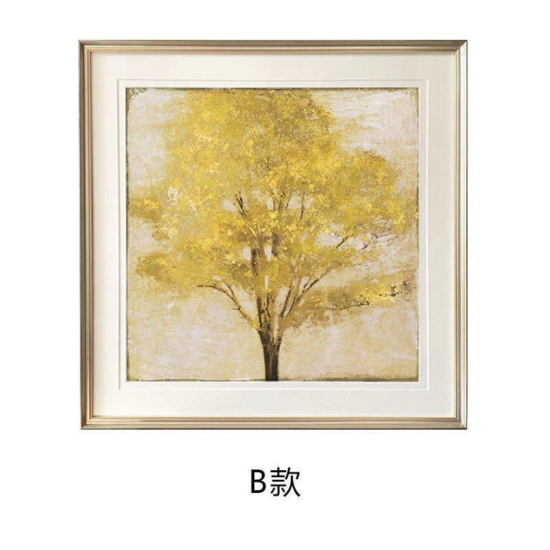 画 树林酒店抽象画 金色玄关挂画装饰画走廊美式抽象/植物乡村/图片