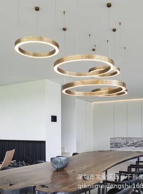 简约餐厅客吊灯个性代创灯PL159意圆环厅时尚酒店艺术圆圈L现ED吊