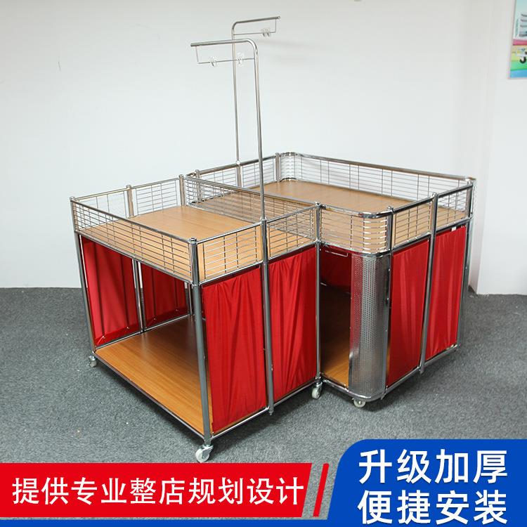 超市促销车不锈钢可折叠促销货架商场药店服装店特价促销台花车