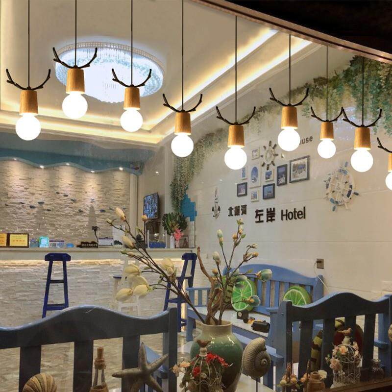 北欧鹿头小吊灯复古创意餐厅咖啡厅服装店铺橱窗现代铁艺猴子灯