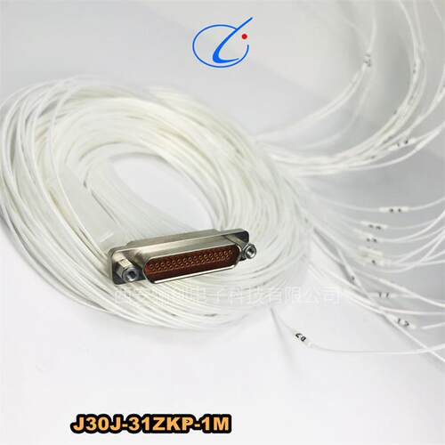 航空压接31芯矩形连接器J30J-31ZKP-700MM矩形连接器线长可选