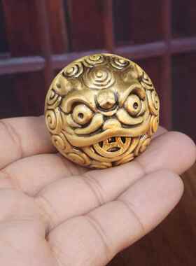 新款实心财神手球貔貅手球双龙核桃醒狮弥勒手球文玩手把件健身球