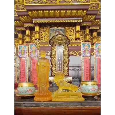 琉璃地藏王菩萨佛像居家供奉佛堂寺庙摆件客厅家用佛具谛听地藏像