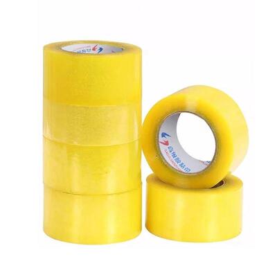 厚大卷透米明黄胶带整带箱封箱快递打加包胶高粘XKV度胶带工厂