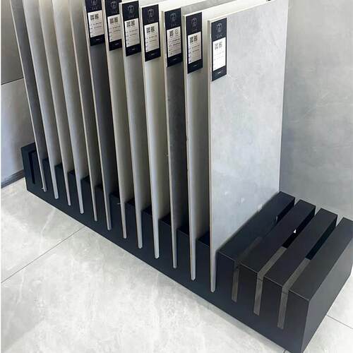 瓷砖立式落地展示架木地板岩板大板踢脚线石材木纹砖样品展示架