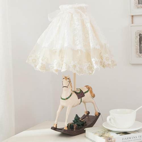 正品欧式公主梦幻韩女孩可式爱卡通童房间少女心蕾儿丝台灯头卧室