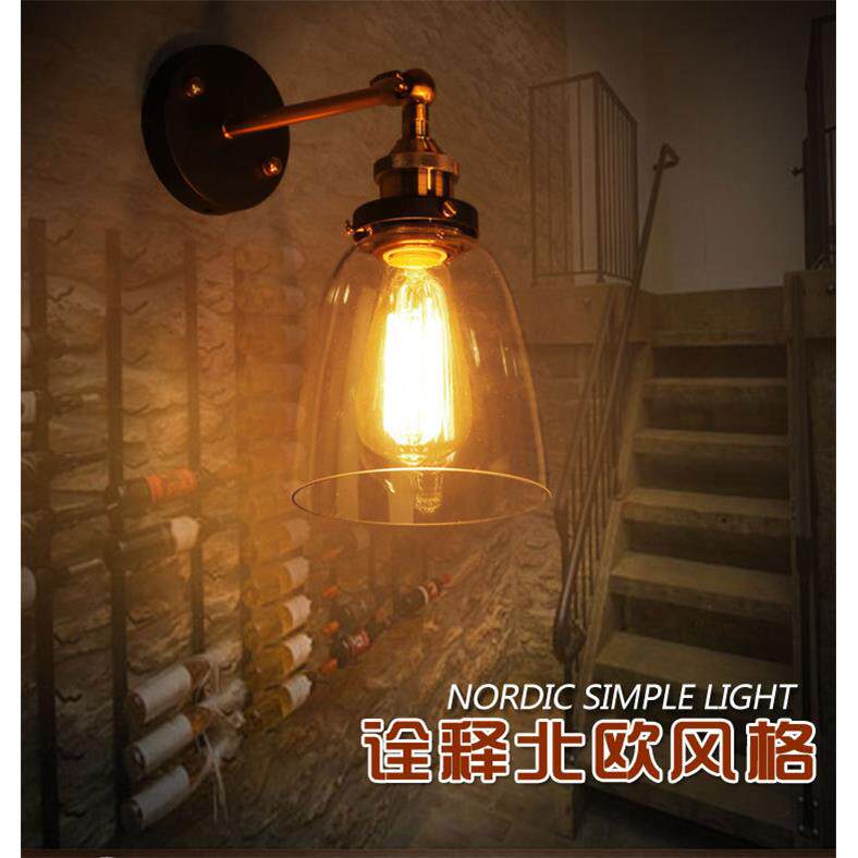复古厂家钟型玻璃壁灯复古壁灯玻璃灯壁画灯镜前卧室灯
