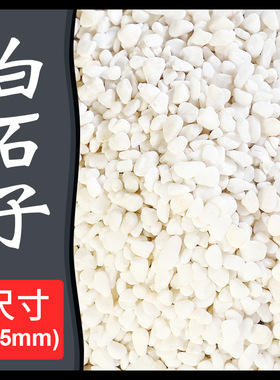 白色石子砾石鹅卵石庭院花园阳台铺地造景装饰石头天然白石子