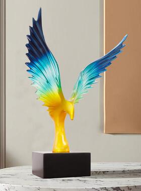 新款透明树脂大展宏图摆件雄鹰展翅客厅电视柜酒柜玄关办公室桌面