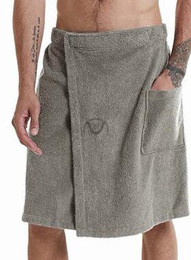 Mens soft towel comfortable bath wearable bathrobe男士浴巾