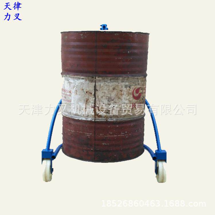 现供油桶液压手推车 手动圆桶升高搬运车 咬嘴式油桶堆高搬货车