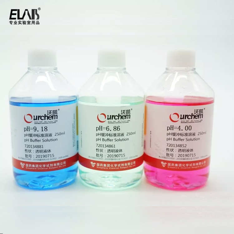 国药沃凯 pH缓冲液 pH标准液 pH校正液 pH=4.00/6.86/9.18 250ml
