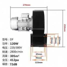 网红厂销厂销DF多翼式离心风机低噪音工业烟囱家用引通风机耐高温