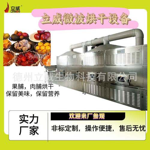 全自动微波果脯杀菌机 芒果干葡萄干果脯低温灭菌保质流水线设备