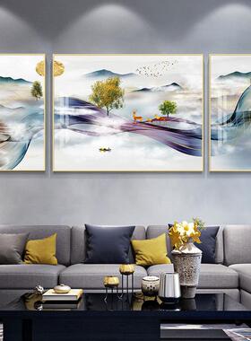 新款客欧厅饰画现代简约沙发背景画轻奢北风格三联装画卧墙室床头