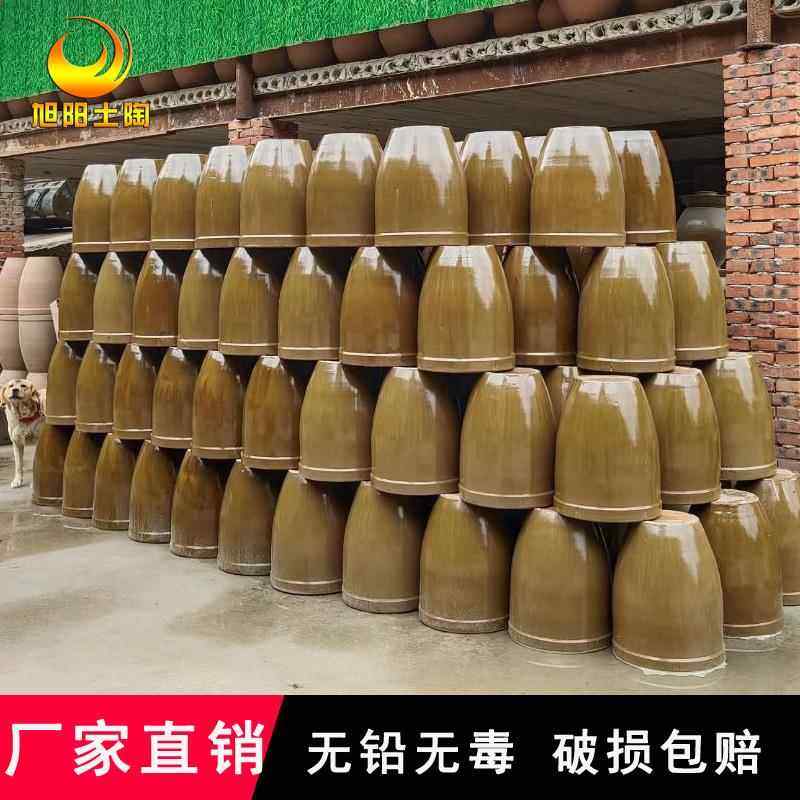 老式土陶中式家用水缸陶瓷储米缸菜下腌酱温复PKA古耐高造景养鱼